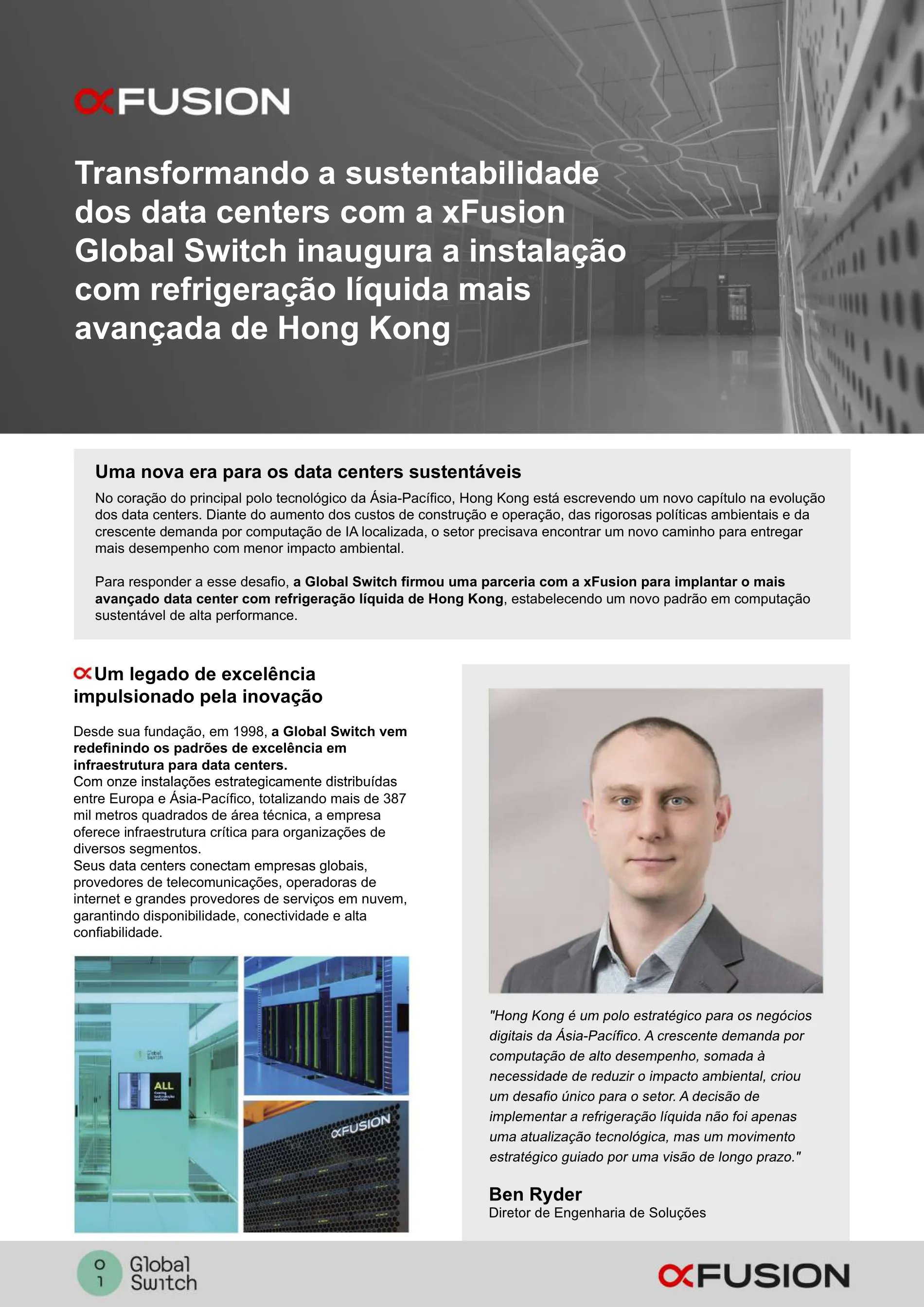 Global Switch redefine data centers com refrigeração líquida da xFusion - page 1 of 3